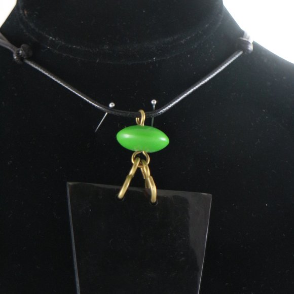 Unique African Geometric Brass and Beads Necklace - Picture 7 of 8